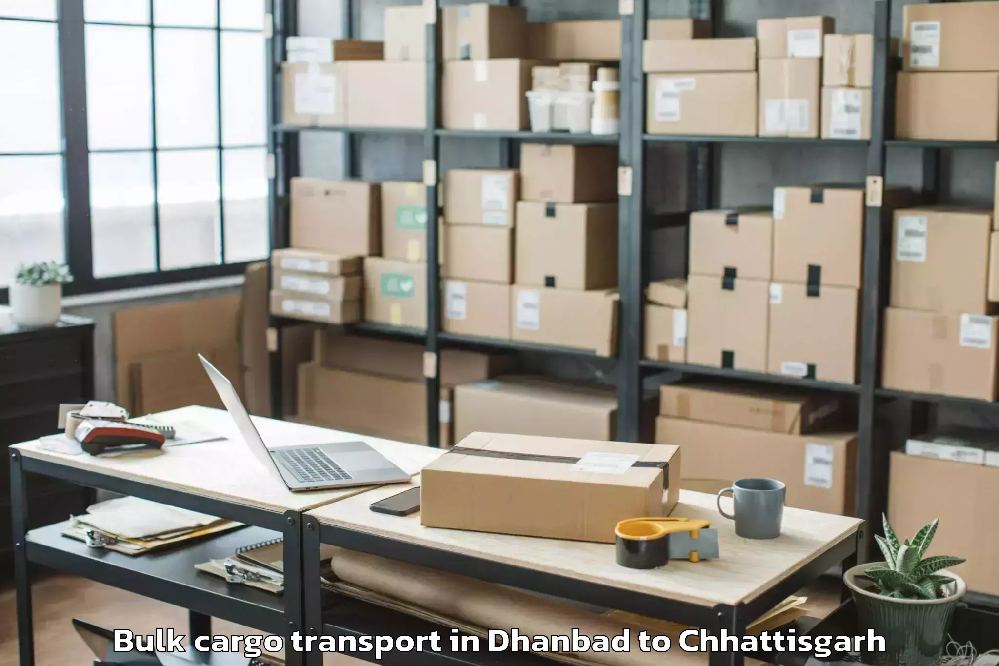 Book Dhanbad to Bhopalpattnam Bulk Cargo Transport Online